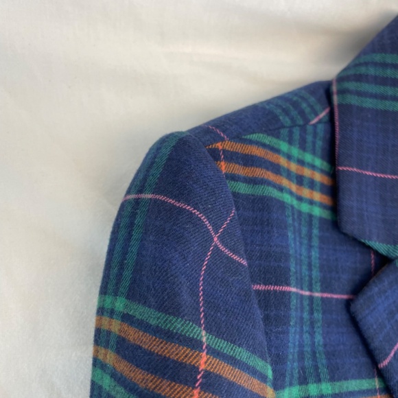 Merona Blazer Plaid Blue Green Women’s Size 4 – Like New - Picture 7 of 14